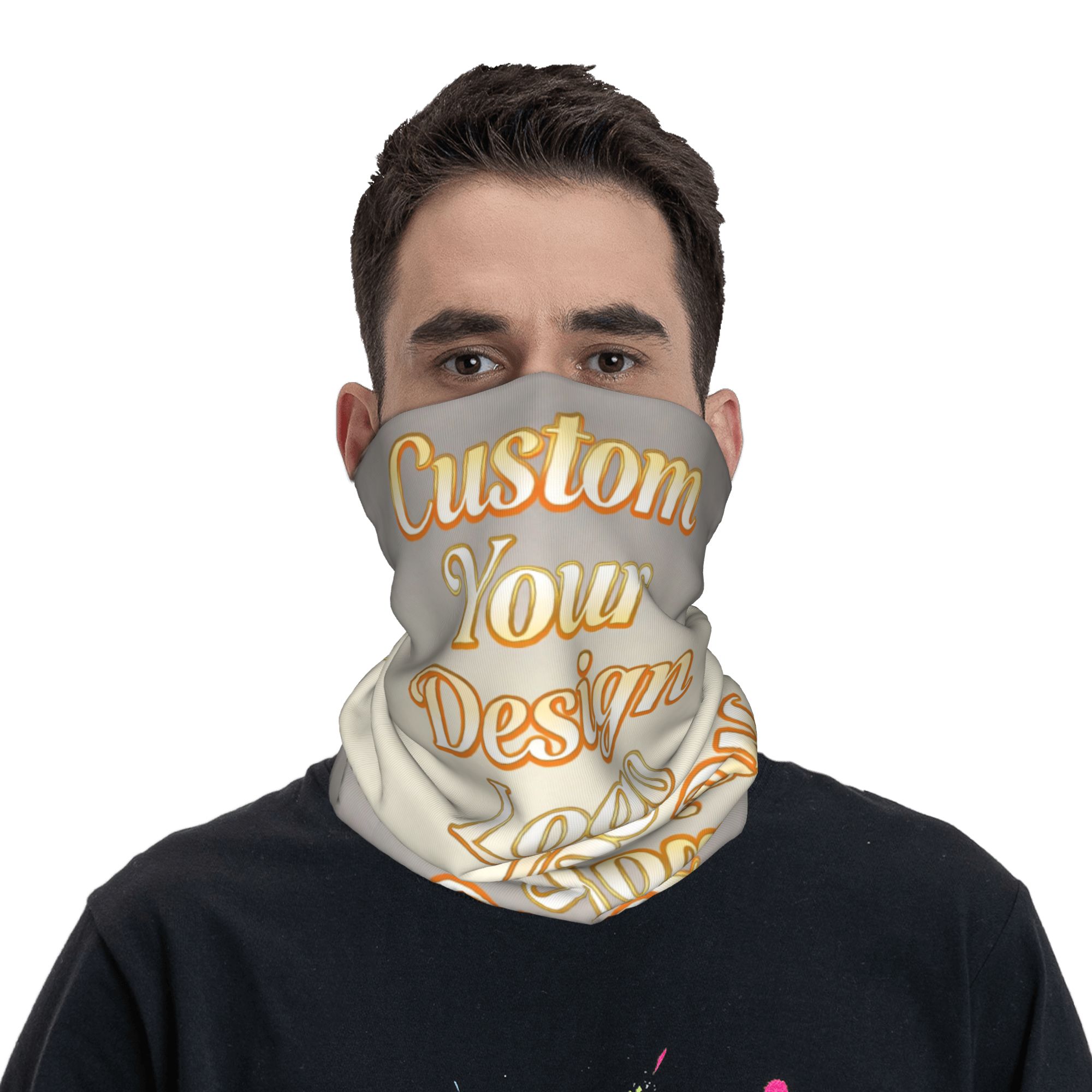 Initial Ring Custom - Custom Your Photo Name Bandana Neck