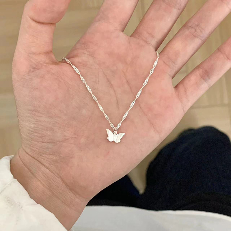 New 925 Sterling Silver Butter - Birth Flower Necklace 评论和价格